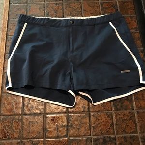 Gently used Parke and Ronen Angeleno Swim trunks - navy - 32” waist, 2” inseam